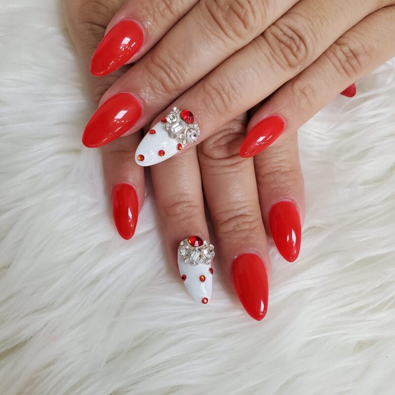 nail design red with stones sassy nails gallery Gallery nail design red with stones sassy nails scaled 800x800